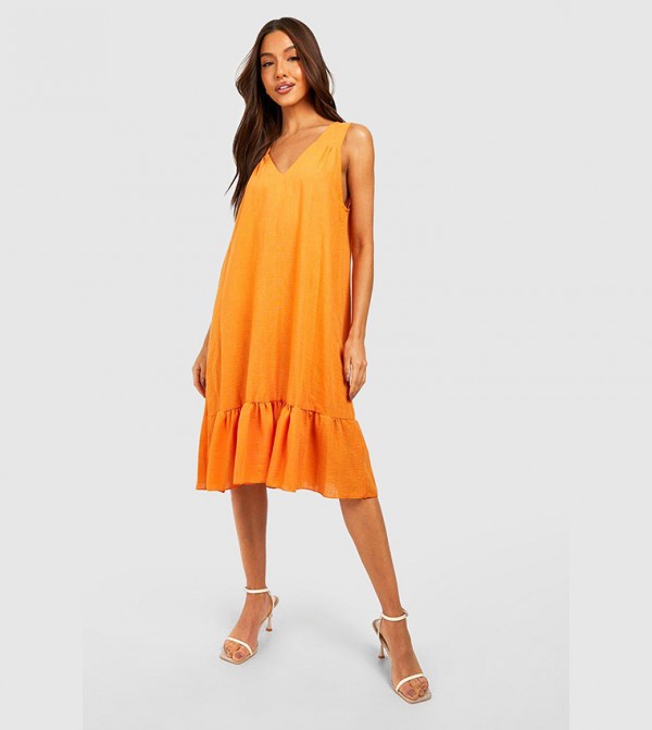Orange outlet smocked dress