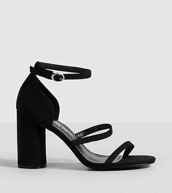 Buy Boohoo Block Heel Two Part Heel Sandals In Black