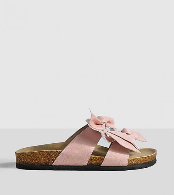 Double bow slide online sandals