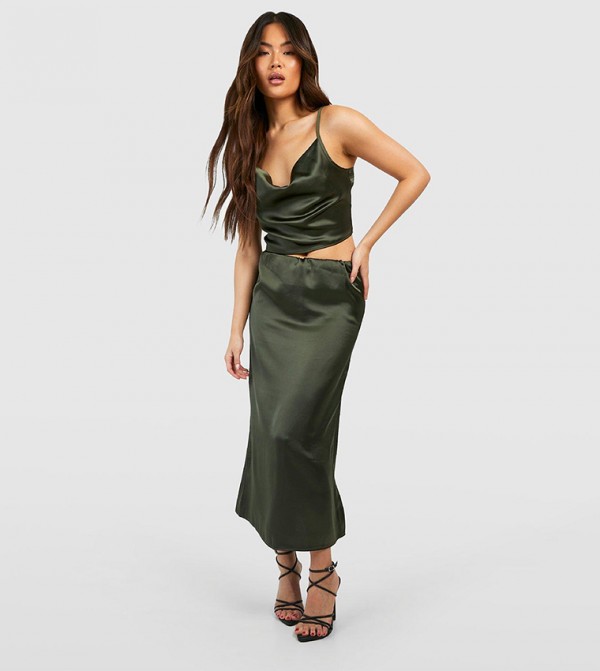 Midaxi Seamless Side Slit Skirt - Stone – LEGiT