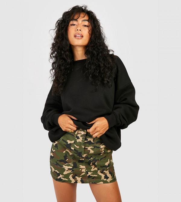 Camo skirt boohoo sale