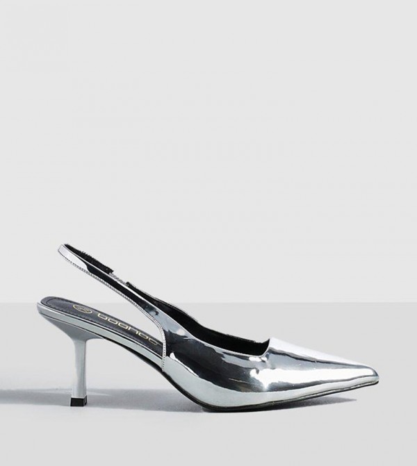 Metallic Low Stiletto Slingback Court Shoe