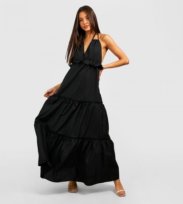 Buy Boohoo Tiered Maxi Dress In Black 6thstreet Uae