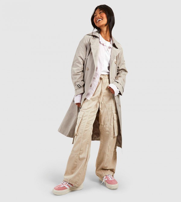Double Breast Belted Trench Coat