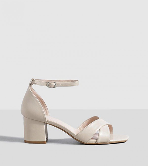 Buy Boohoo Outlet Crossover Front 2 Part Low Block Heel
