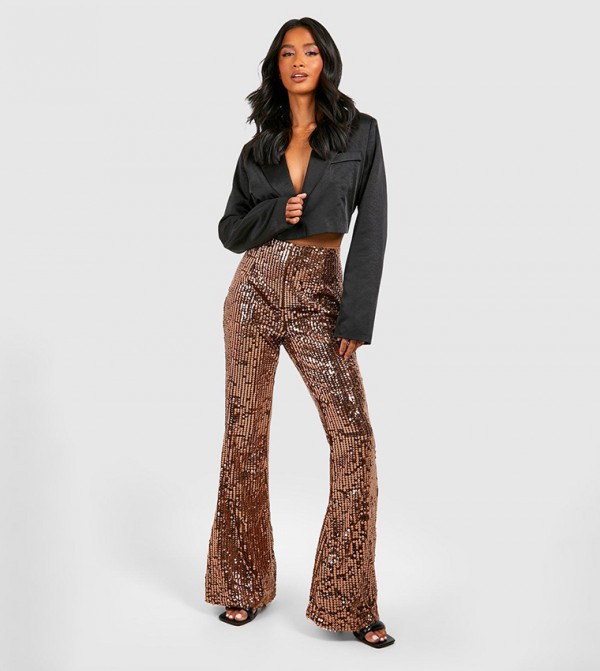 Abstract Printed Flared Trousers
