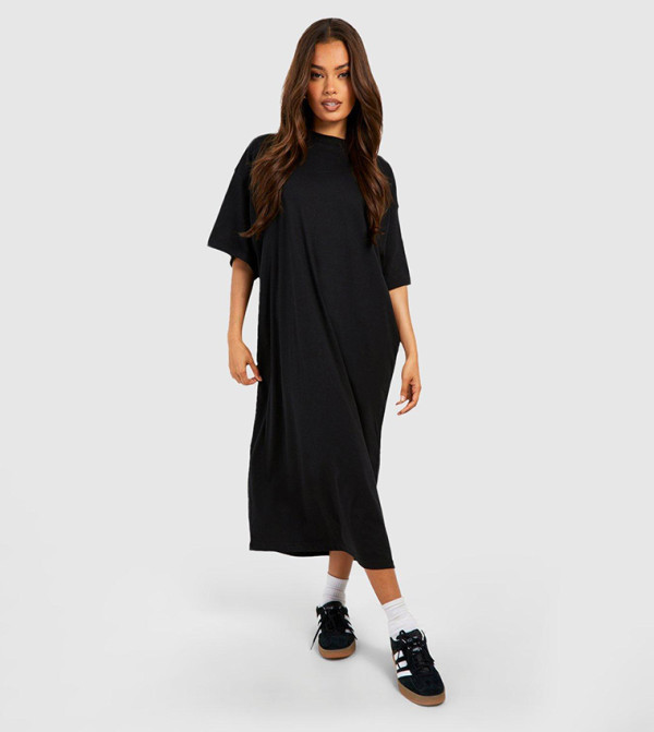 Cotton Super Oversized Midi T-Shirt Dress