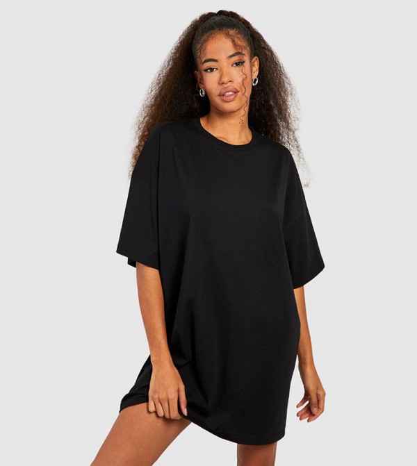 Oversized t shop shirt dress black