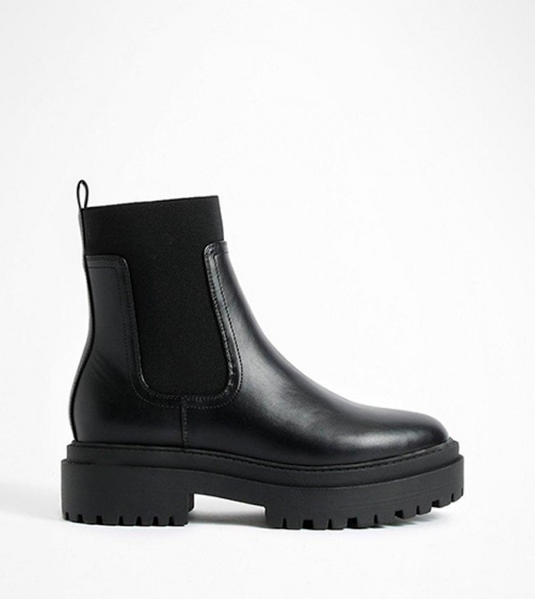 Stretch Panel Chunky Chelsea Boots