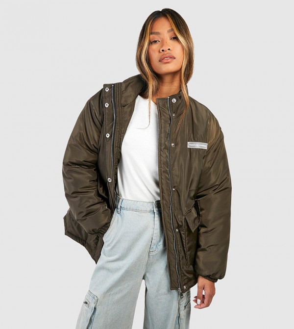 Pocket Detail Parka Jacket
