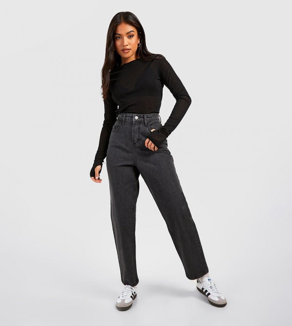 Petite High Rise Mom Fit Jeans