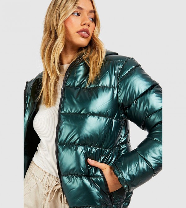 Puffer jacket metallic online