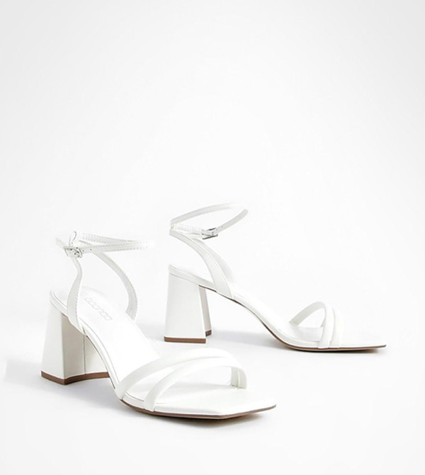 Padded Ankle Strap Block Heel Sandals