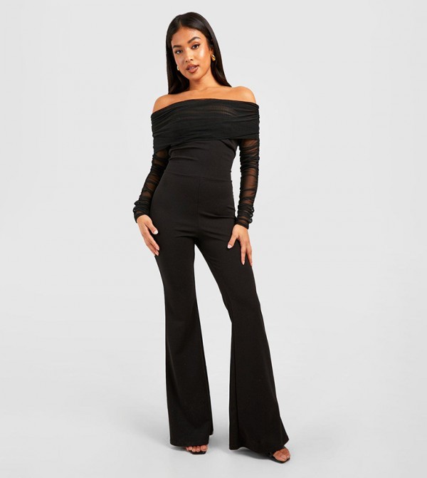 Mesh sales bardot jumpsuit