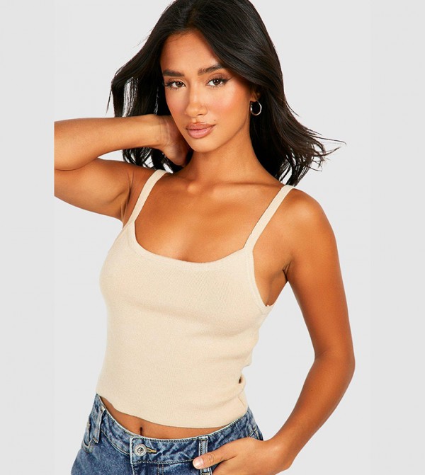 Petite Knitted Strappy Top