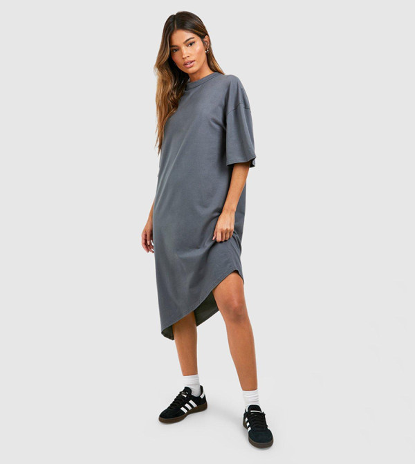 charcoal grey t shirt dress Pocket Tee Shirt Dress main image 1