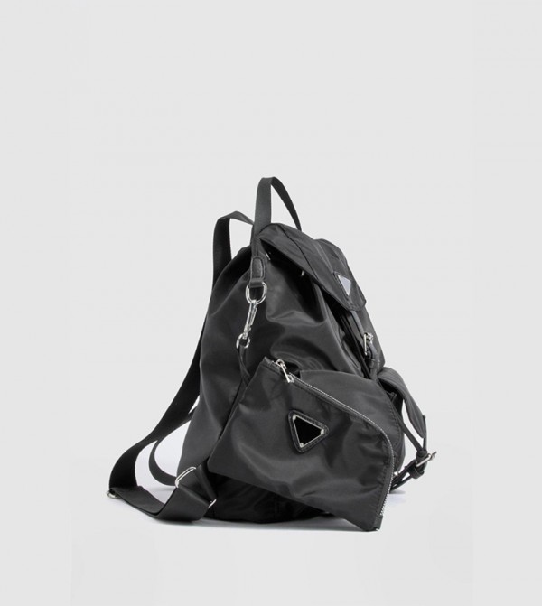 Double Pocket Nylon Backpack