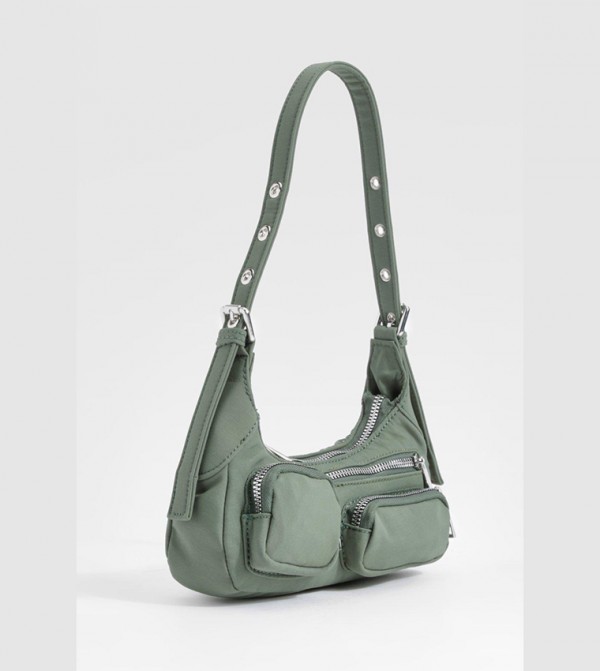 Cargo Pocket Detail Shoulder Bag