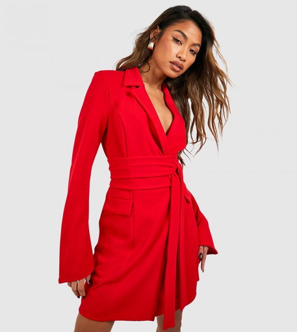 Missguided red hot sale blazer dress