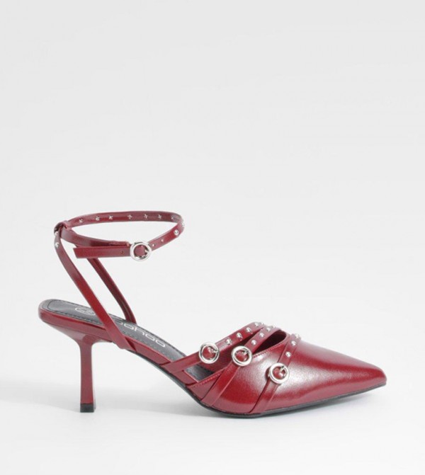 حذاء كعب بحزام خلفي 