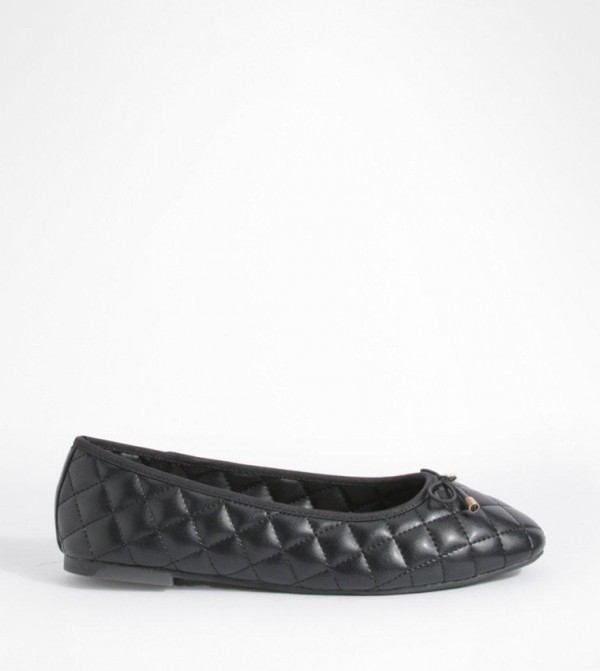 Quilted Bow Detail Ballerinas