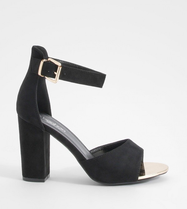 Wide Fit Ankle Strap Block Heel Sandals
