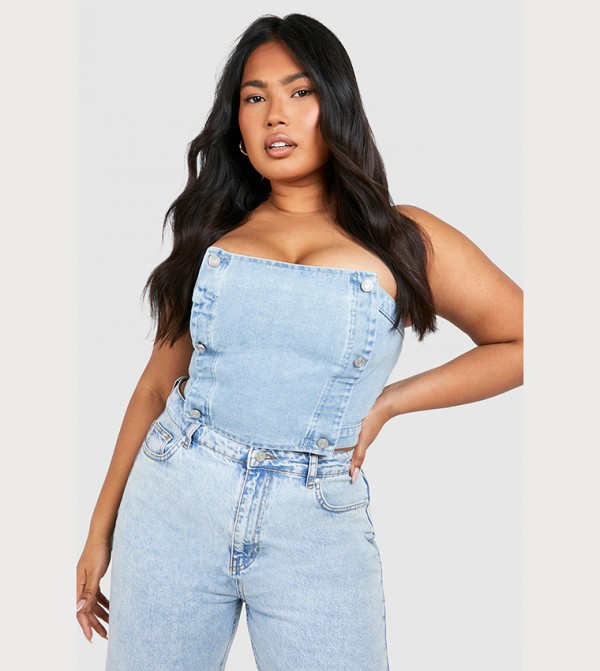 Denim Bustier Top