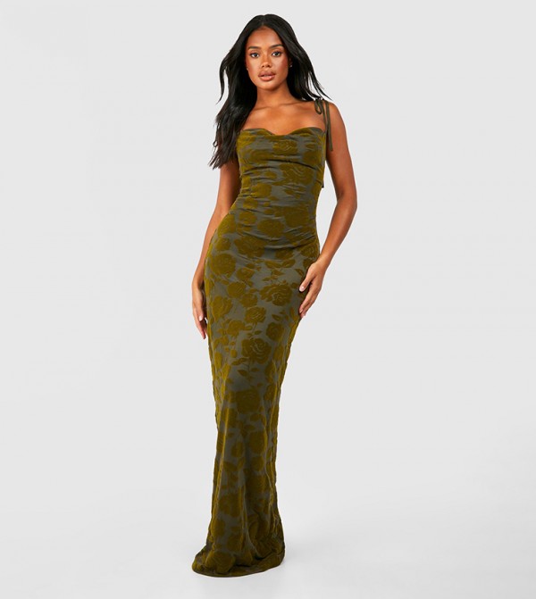 Floral Print Cowl Maxi Slip Dress