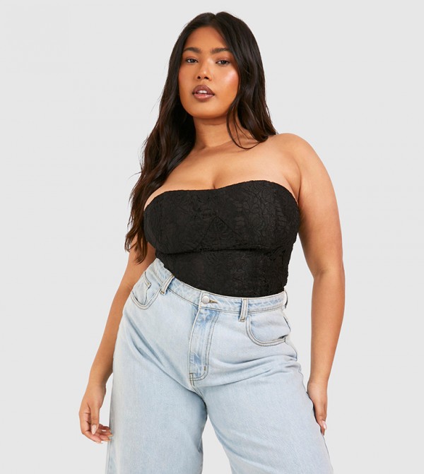 Curve Bandeau Lace Corset Top