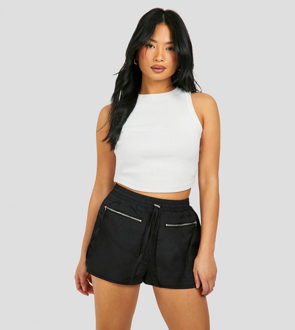 Petite Cargo Pocket Shell Shorts