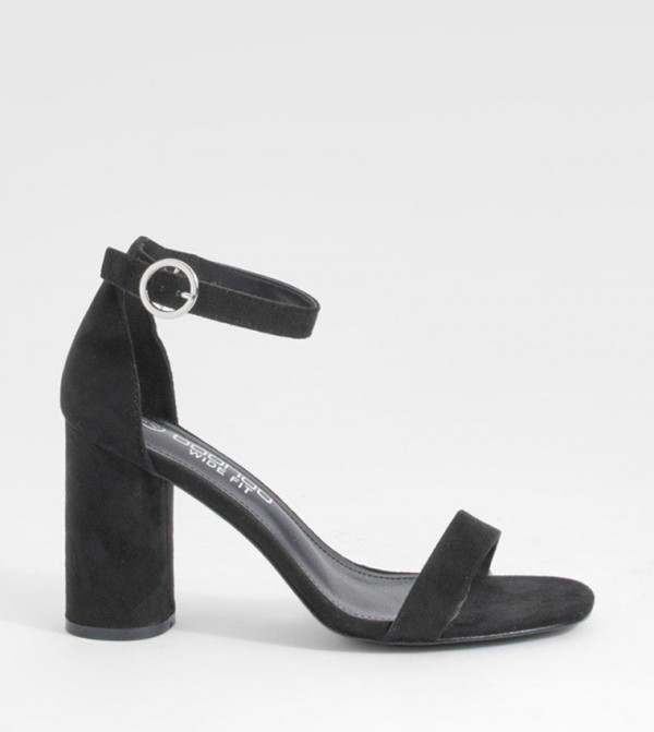 Wide Fit 2 Part Barely Block Heel Sandals