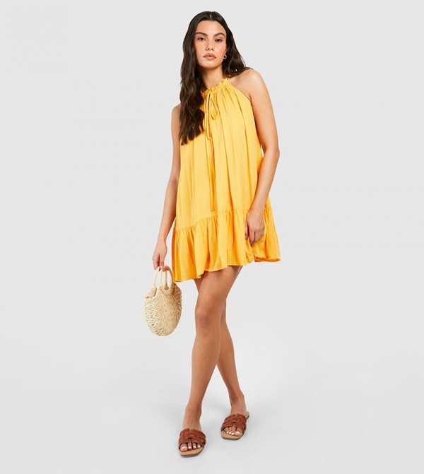 Cheesecloth Mini Smock Dress