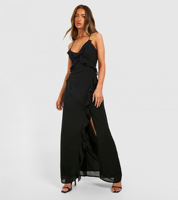 Chiffon Ruffle Maxi Dress