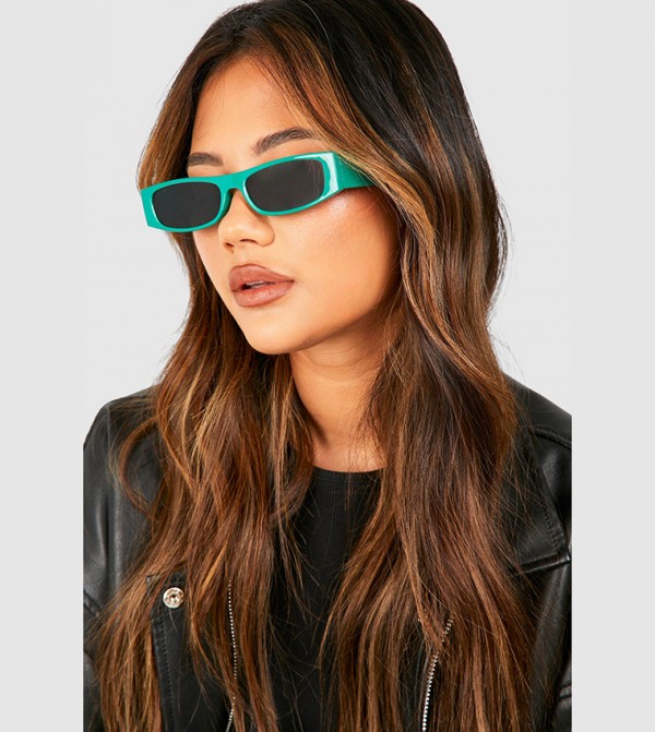 Buy Boohoo Rectangle Green Tinted Sunglasses In Green | 6thStreet Bahrain