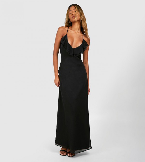 Chiffon Ruffle Maxi Dress