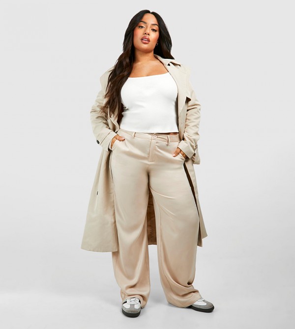 Curve Satin Wide Leg Trousers