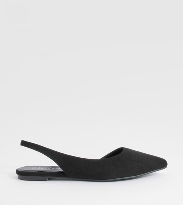 Slingback Faux Suede Pointed Flat Shoes