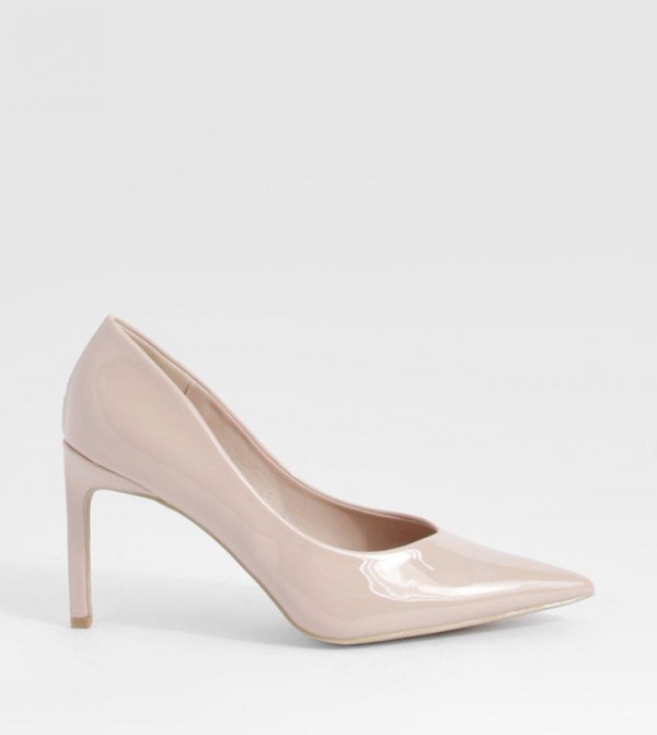 Buy Boohoo Patent Pointed Court Shoes In Nude 6thStreet UAE