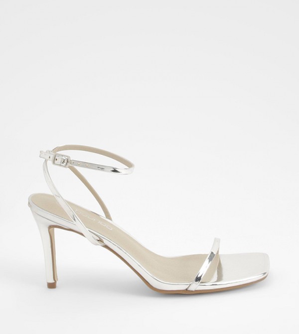 Barely There Low Stiletto Heel Sandals