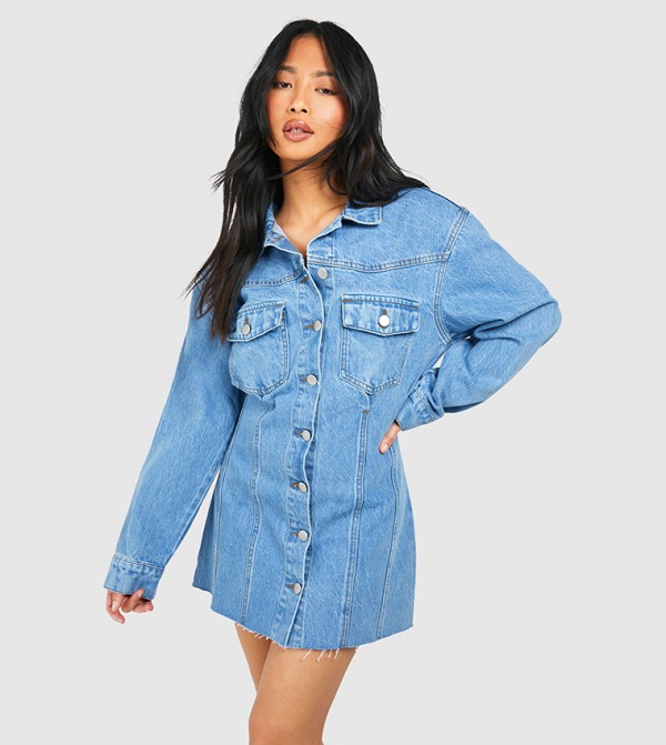 Petite Fitted Denim Mini Dress