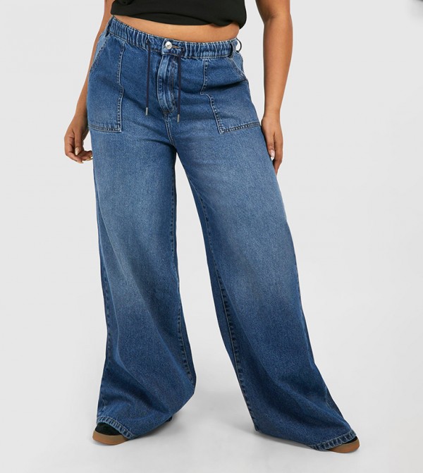 Faded High Waist Wide Leg Jeans