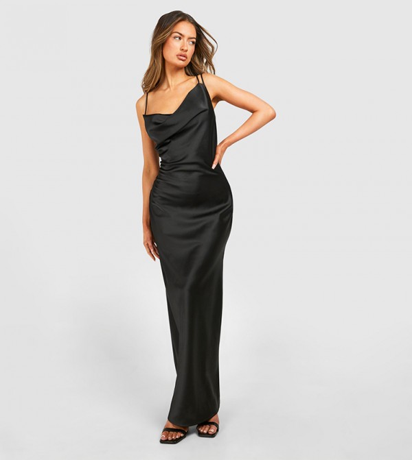 Satin Strappy Maxi Dress