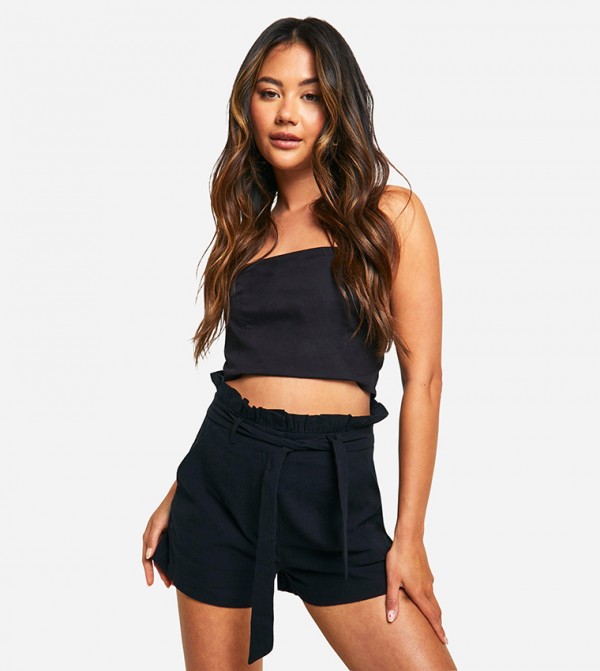 Paperbag Linen Waist Shorts