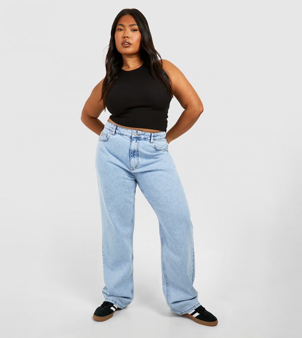 Light Acid Wash Straight Fit Jeans