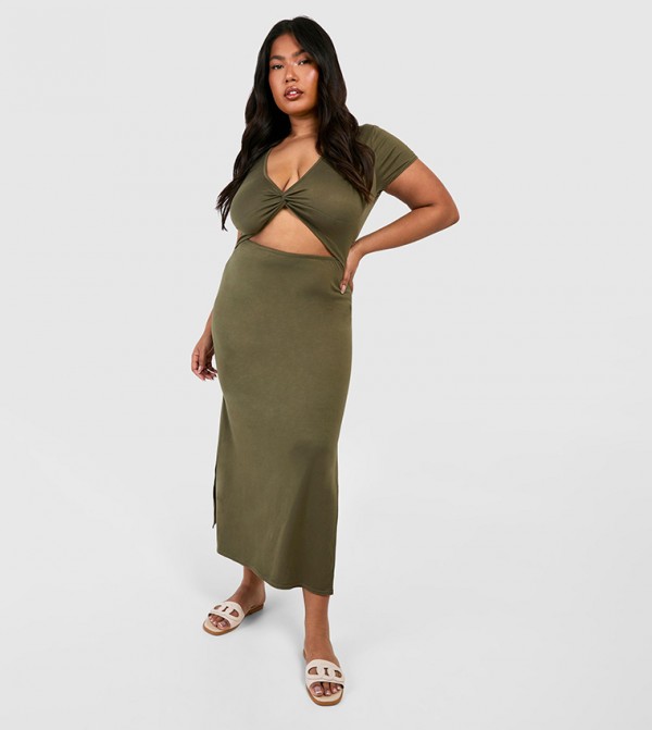 Super Jersey Twist Front Midaxi Dress