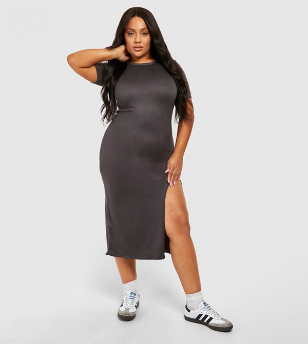 Super Soft Jersey Split Midaxi Column Dress