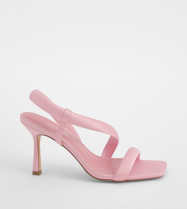 Padded Twisted Strap Detail Heel Sandals