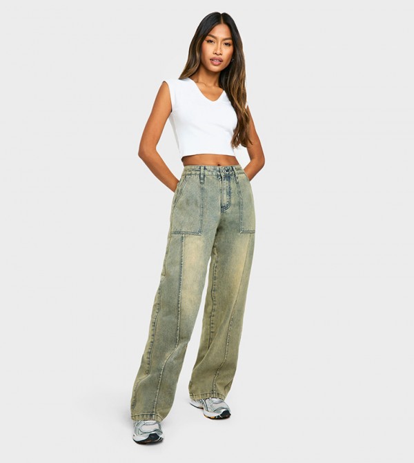 Vintage Faded Straight Fit Jeans