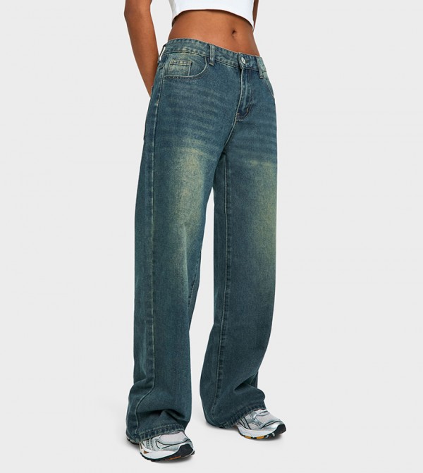 Low Rise Vintage Tint Baggy Boyfriend Jeans