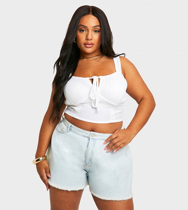 Curve Cotton Milkmaid Crop Top